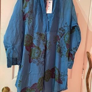 Blue Floral Women's Blouse